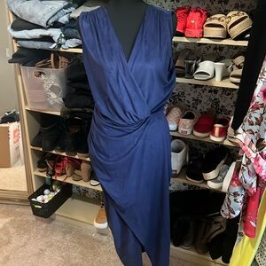 Navy Faux Sued Dress